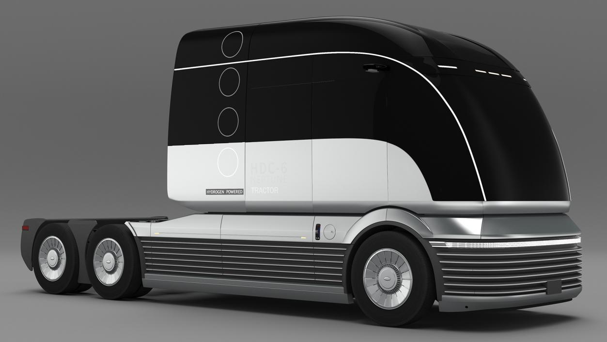 3D model Futuristic Hydrogen Powered Semi Truck Rigged