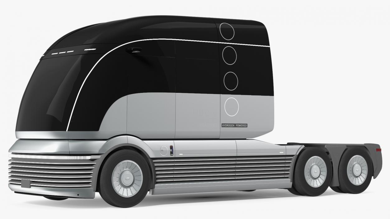 3D model Futuristic Hydrogen Powered Semi Truck Rigged