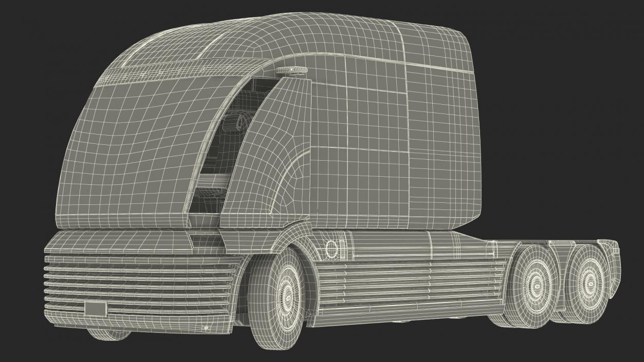 3D model Futuristic Hydrogen Powered Semi Truck Rigged