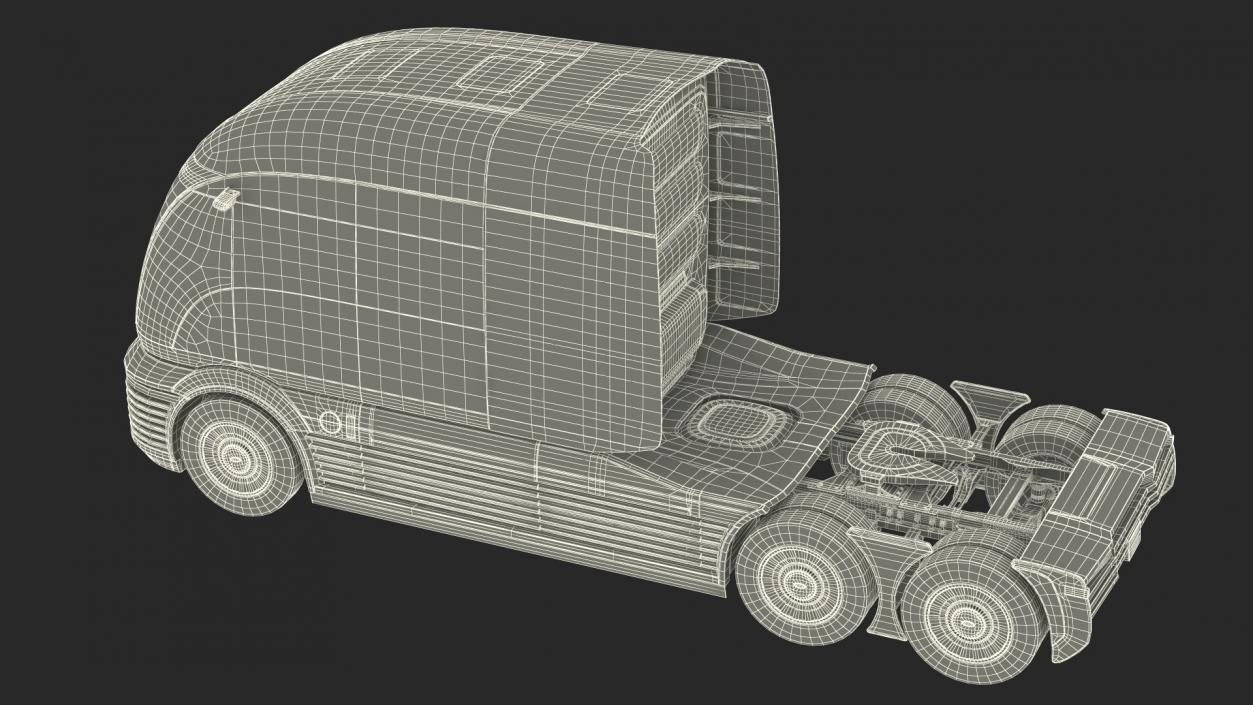 3D model Futuristic Hydrogen Powered Semi Truck Rigged