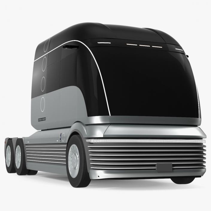 3D model Futuristic Hydrogen Powered Semi Truck Rigged