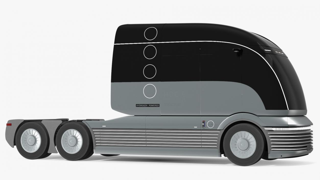 3D model Futuristic Hydrogen Powered Semi Truck Rigged