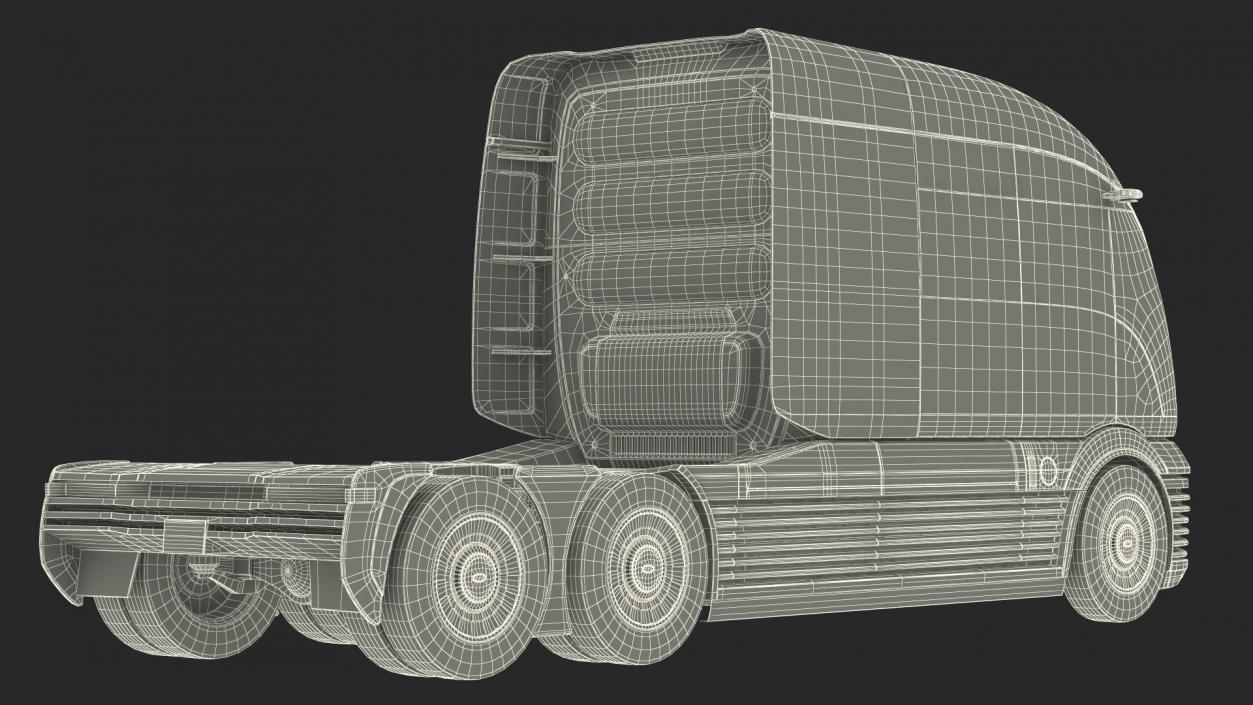 3D model Futuristic Hydrogen Powered Semi Truck Rigged