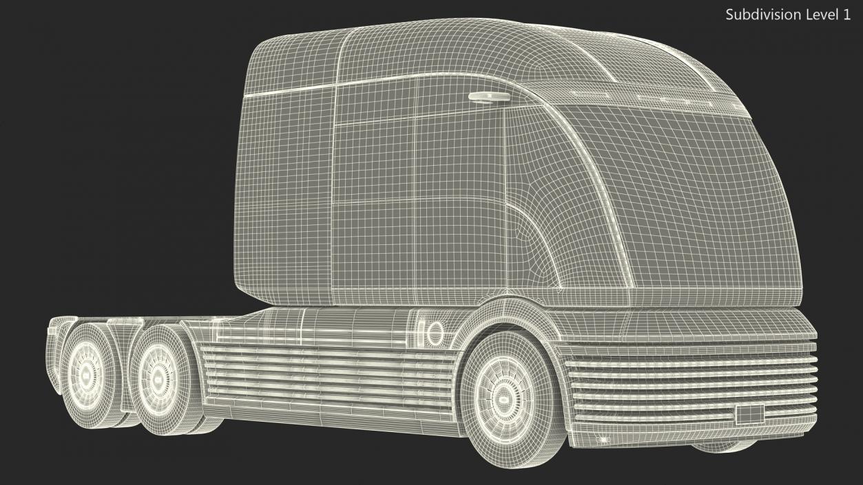 3D model Futuristic Hydrogen Powered Semi Truck Rigged