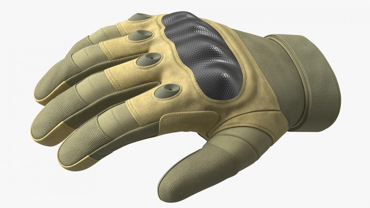 Armor Gloves Khaki Fur 3D