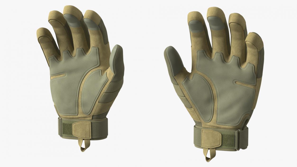 Armor Gloves Khaki Fur 3D