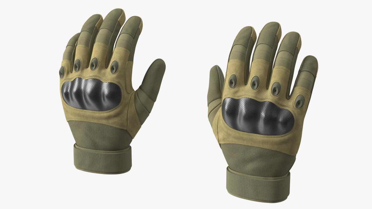 Armor Gloves Khaki Fur 3D