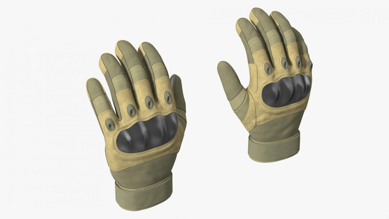 Armor Gloves Khaki Fur 3D