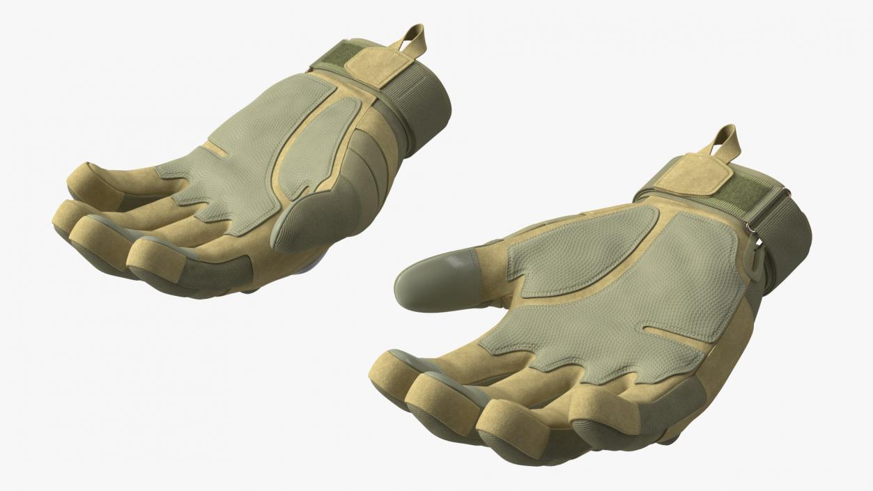 Armor Gloves Khaki Fur 3D