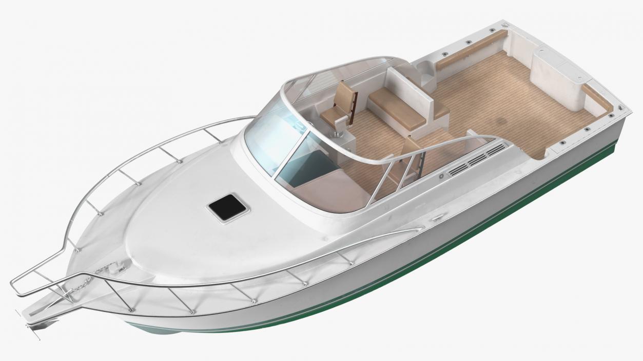 3D model Motorboat Green Used