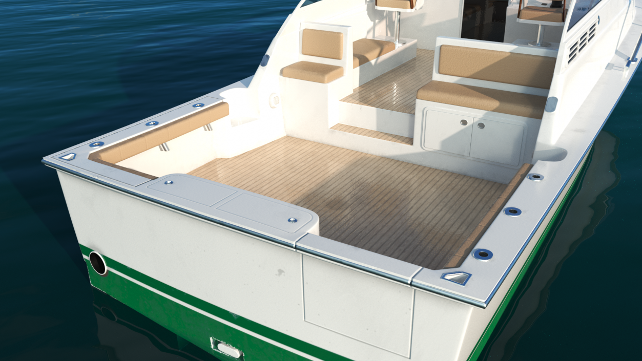 3D model Motorboat Green Used