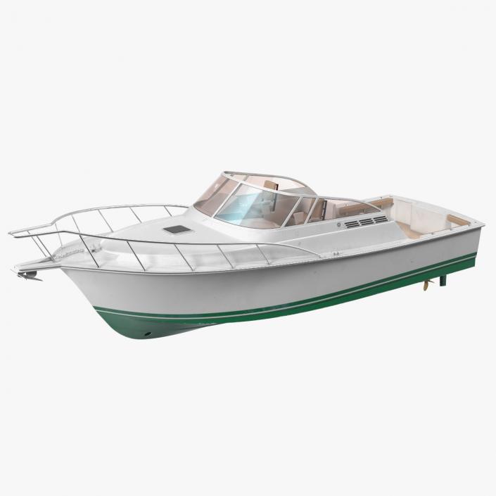 3D model Motorboat Green Used