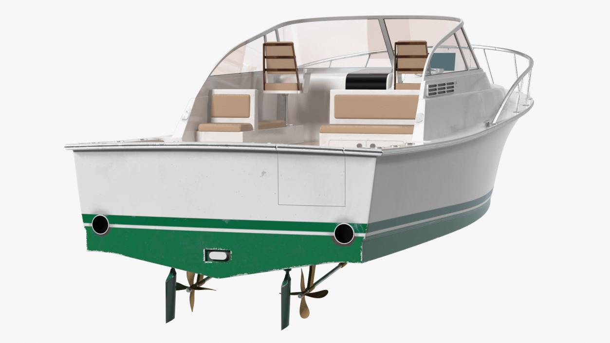 3D model Motorboat Green Used