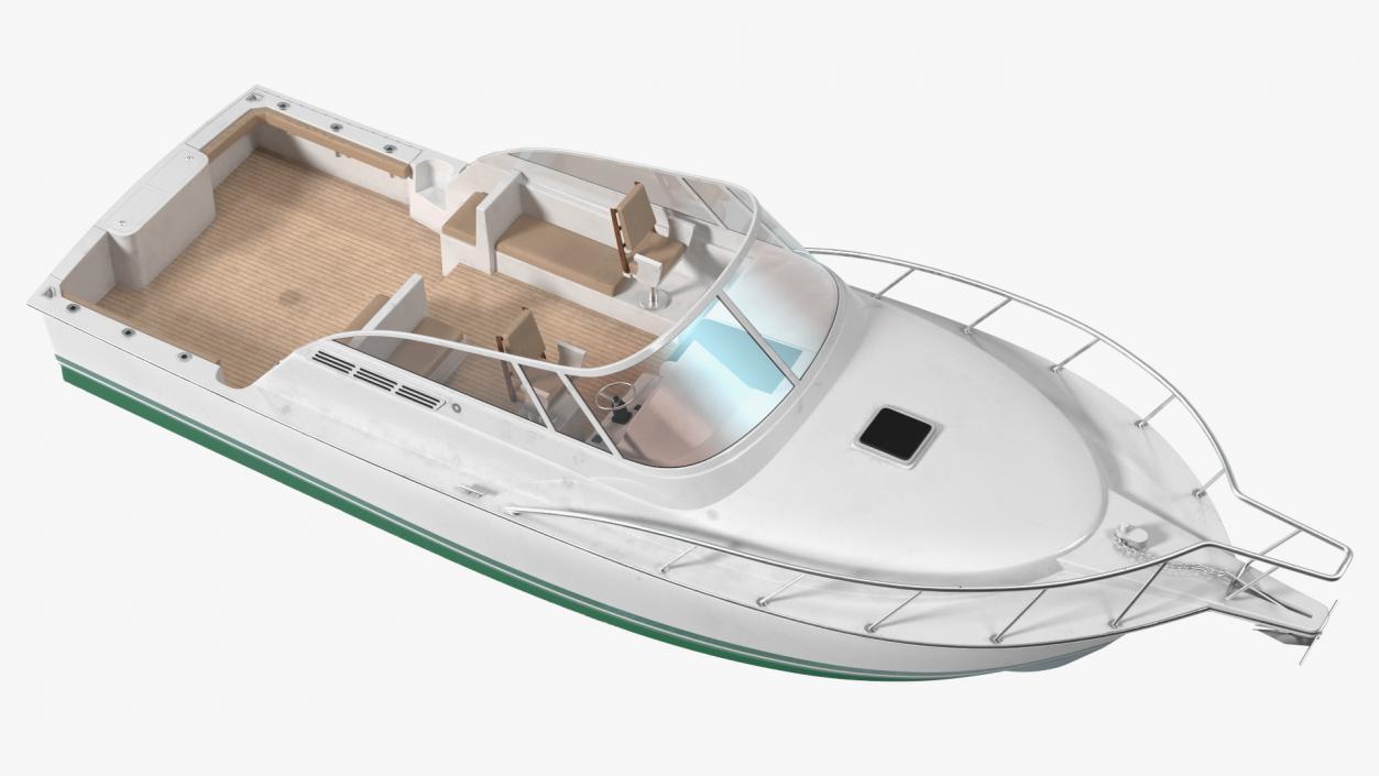 3D model Motorboat Green Used