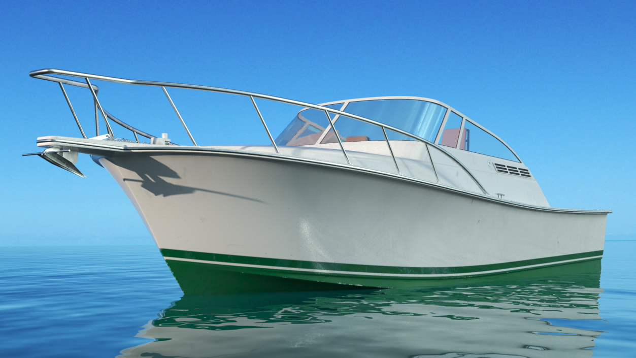 3D model Motorboat Green Used