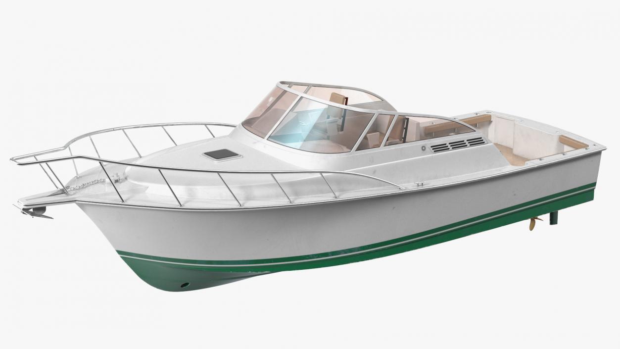 3D model Motorboat Green Used