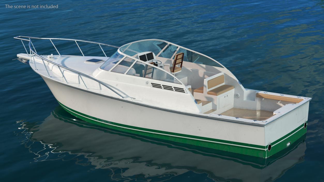 3D model Motorboat Green Used