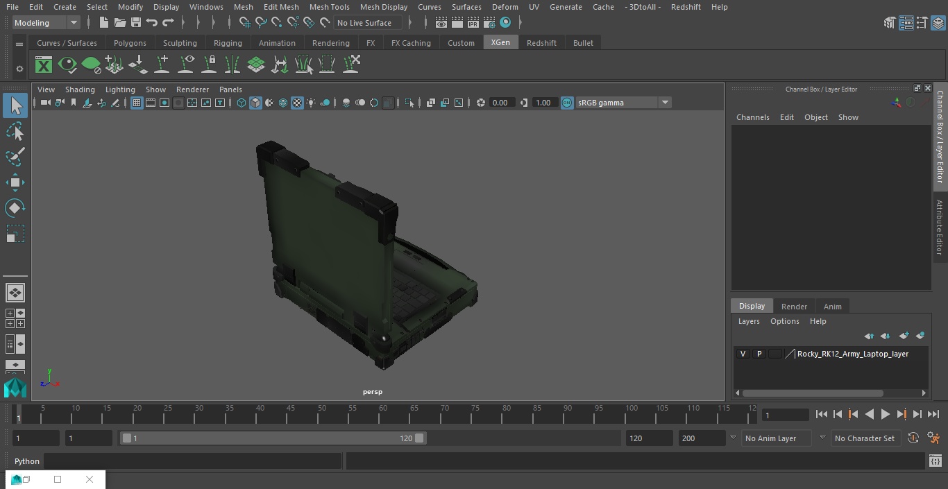 Rocky RK12 Army Laptop 3D