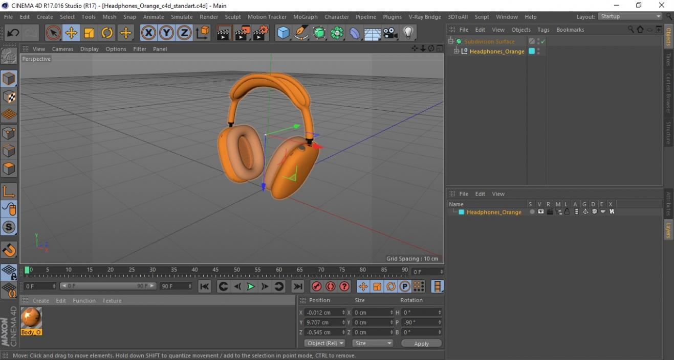 Headphones Orange 3D