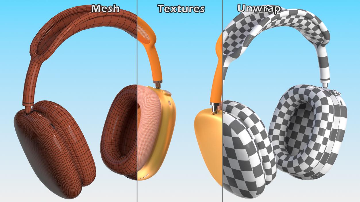 Headphones Orange 3D