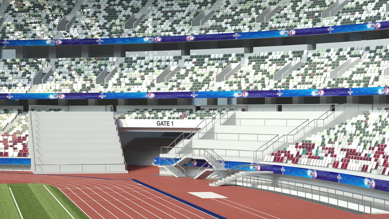 3D model Tokyo National Olympic Stadium Football Field