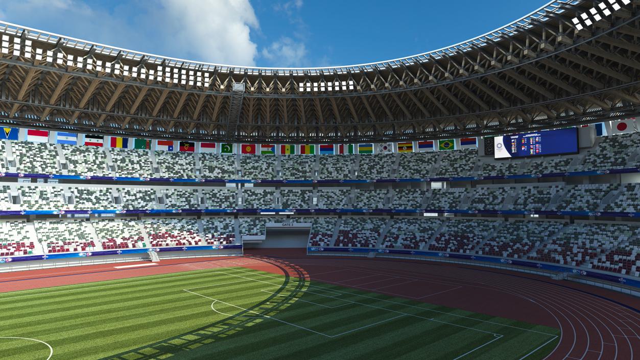 3D model Tokyo National Olympic Stadium Football Field