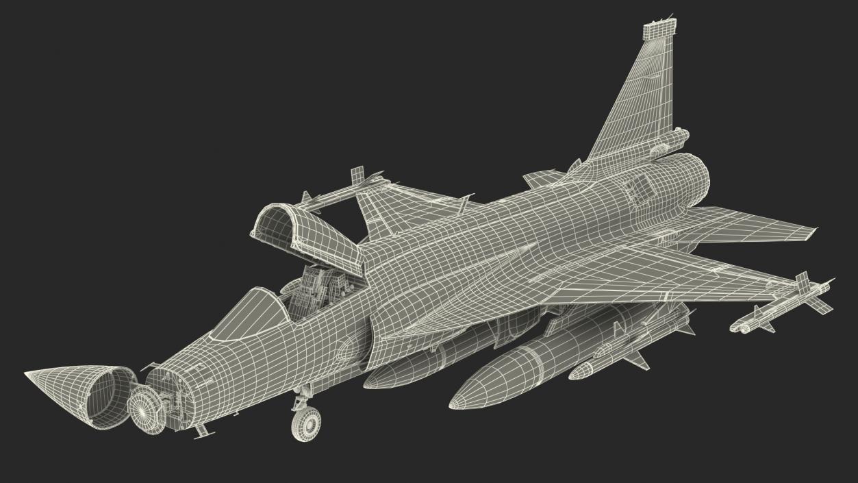 JF-17 Prototype with Armament 3D model