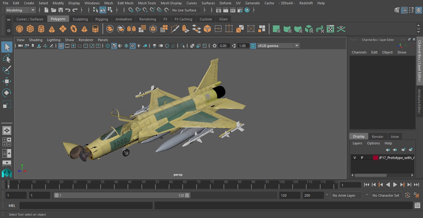 JF-17 Prototype with Armament 3D model