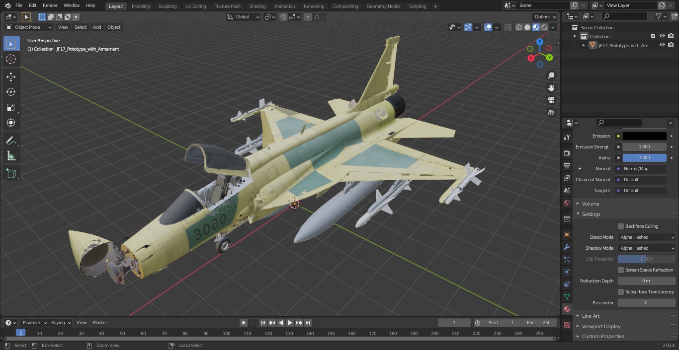 JF-17 Prototype with Armament 3D model