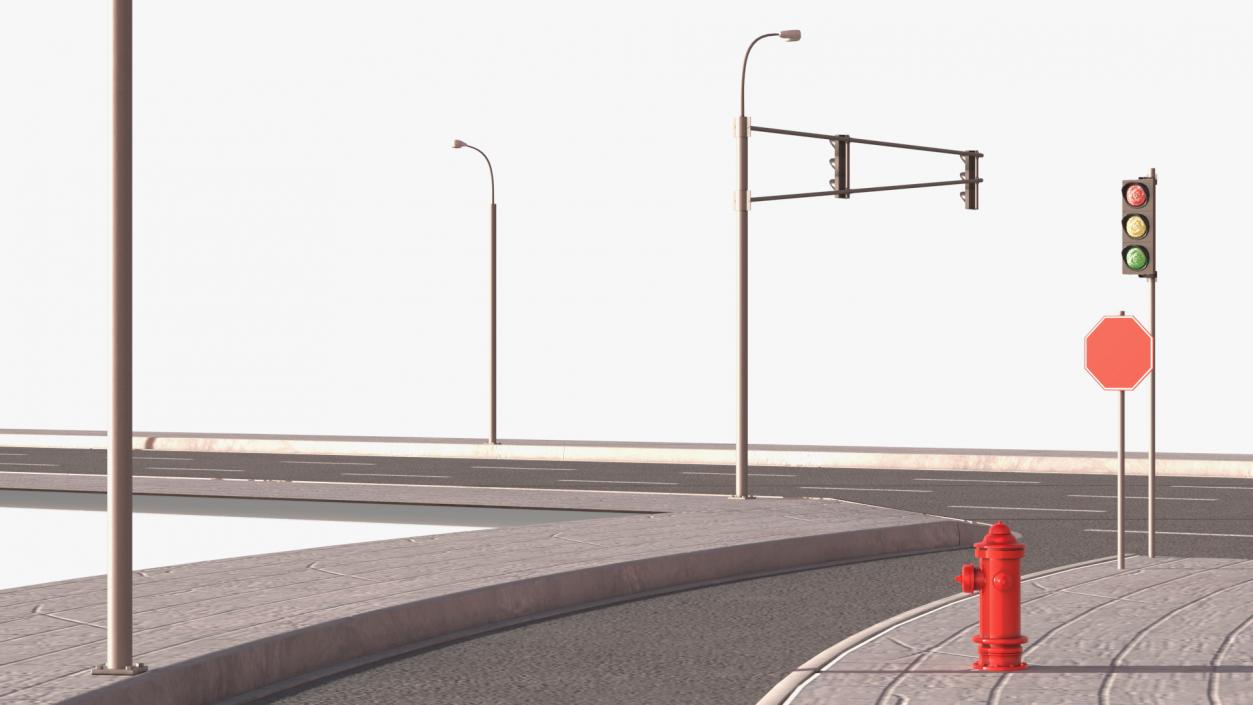 Highway Road Elements Collection 4 3D model