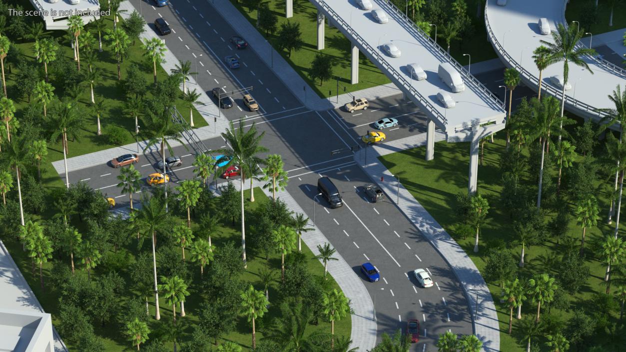 Highway Road Elements Collection 4 3D model