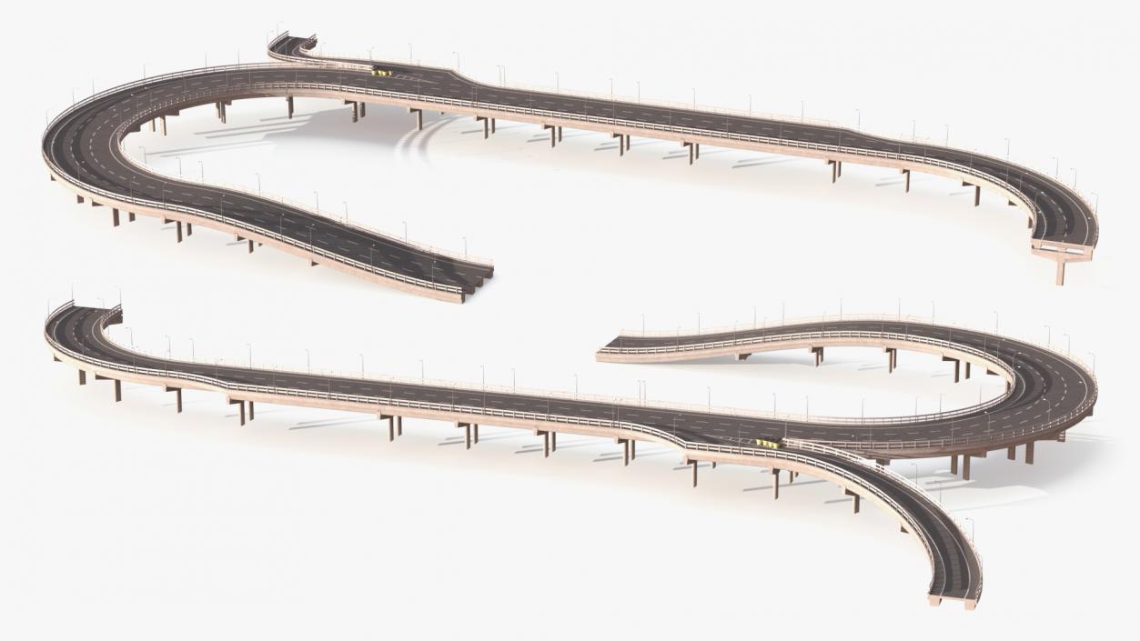 Highway Road Elements Collection 4 3D model