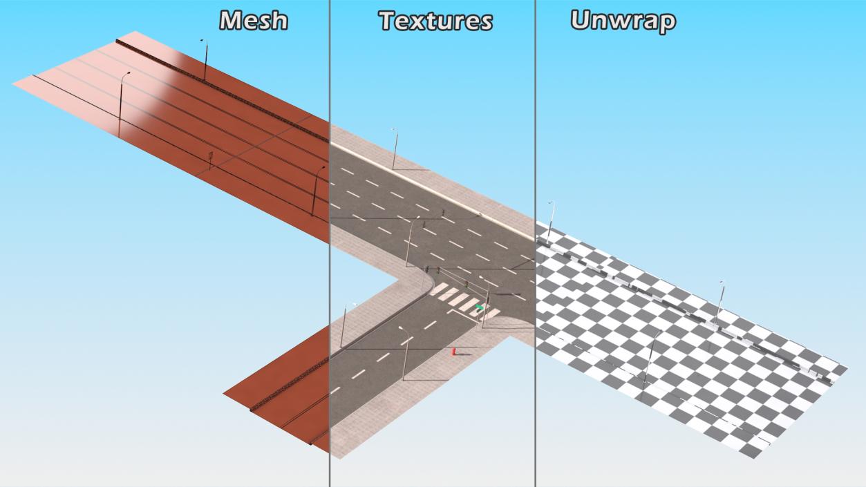 Highway Road Elements Collection 4 3D model