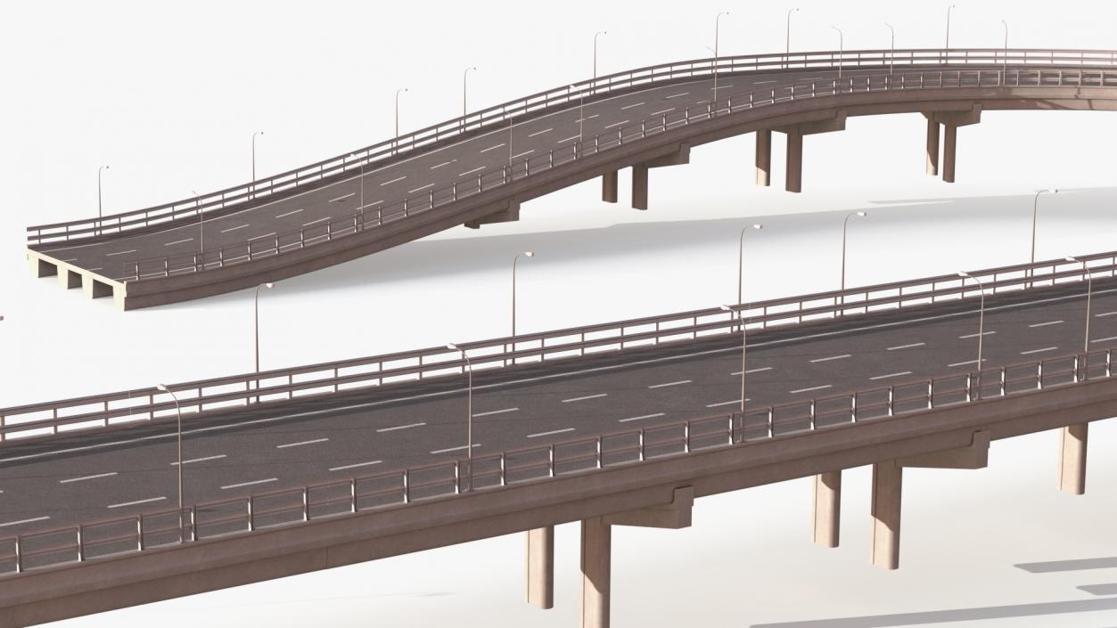 Highway Road Elements Collection 4 3D model