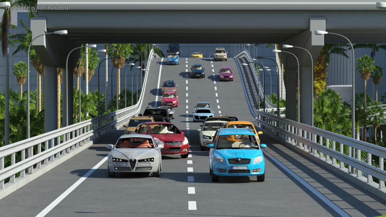 Highway Road Elements Collection 4 3D model