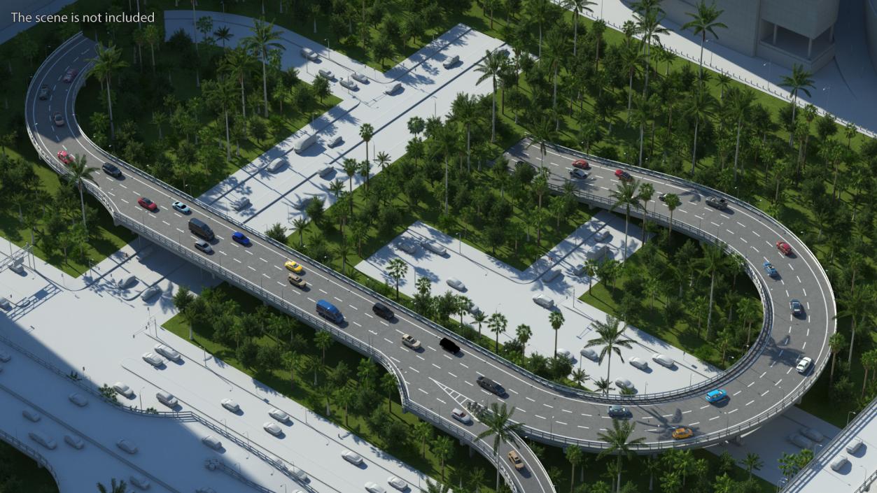 Highway Road Elements Collection 4 3D model