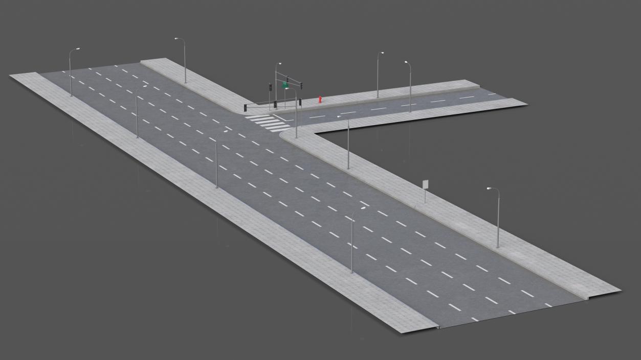 Highway Road Elements Collection 4 3D model