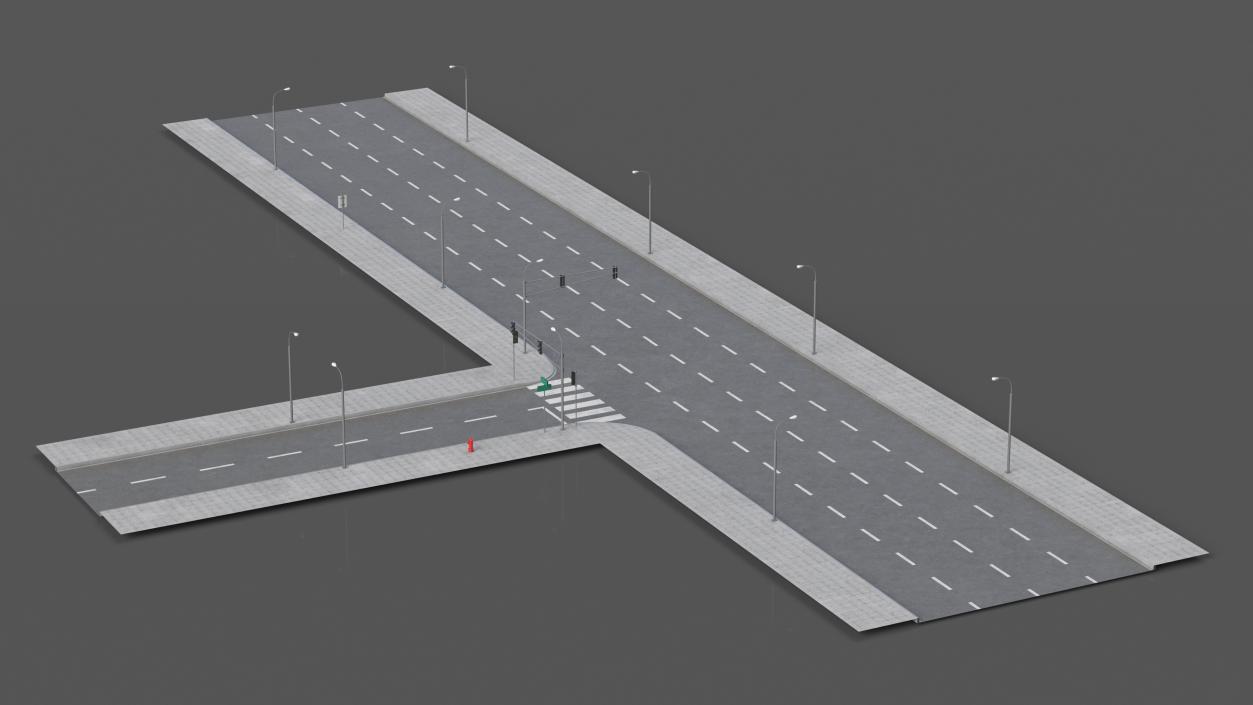 Highway Road Elements Collection 4 3D model