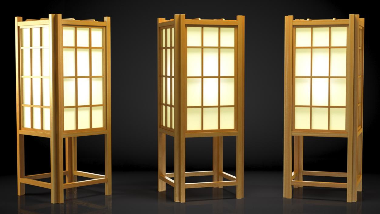 Shoji Floor Lamp Night Glow 3D