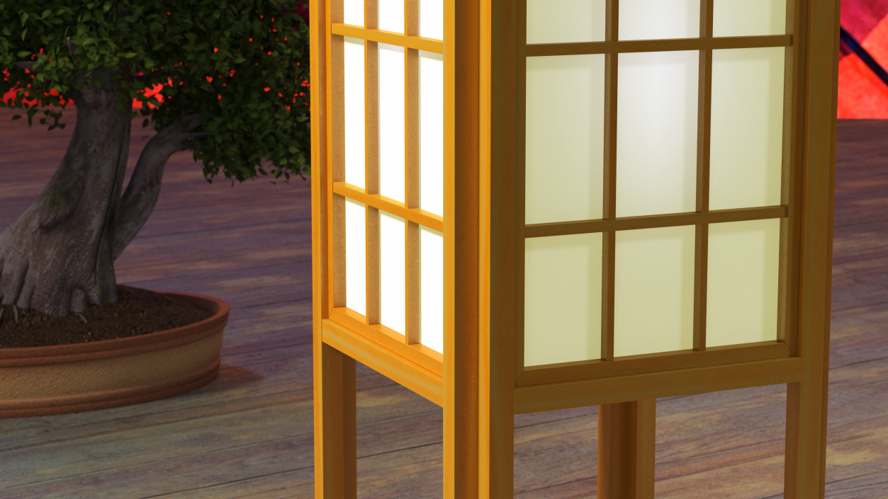 Shoji Floor Lamp Night Glow 3D