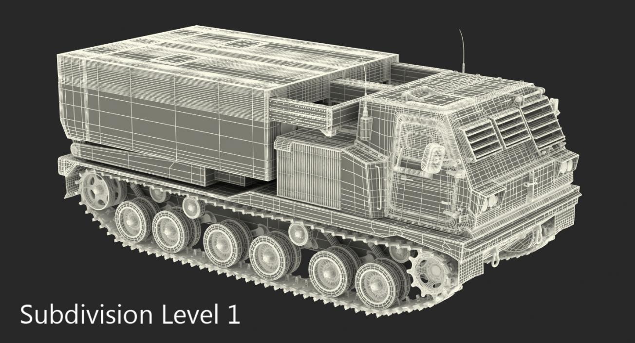 3D M270 Multiple Launch Rocket System Rigged