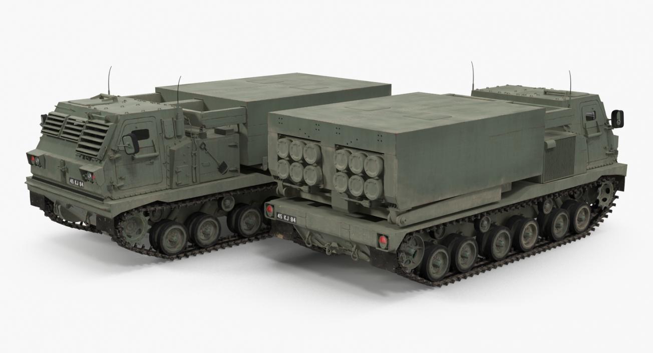 3D M270 Multiple Launch Rocket System Rigged