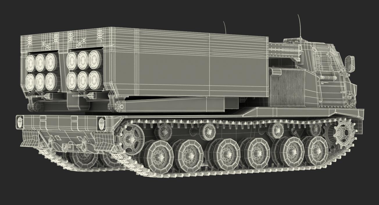 3D M270 Multiple Launch Rocket System Rigged