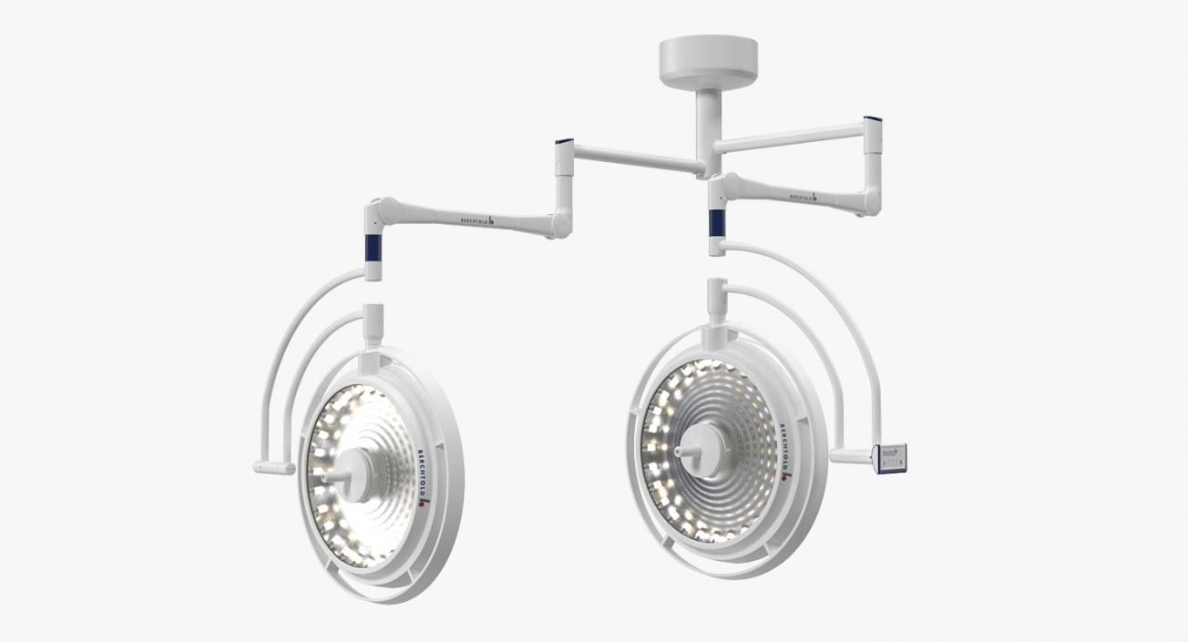 Ceiling Mount Berchtold Chromophare Surgical Lighting System Rigged 3D