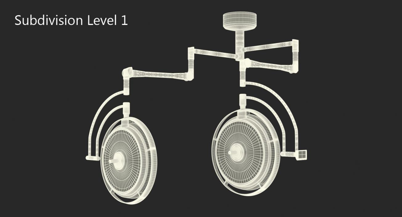 Ceiling Mount Berchtold Chromophare Surgical Lighting System Rigged 3D