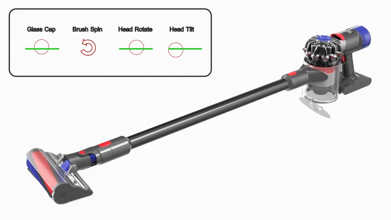 3D Dyson V8 Cordless Vacuum Rigged