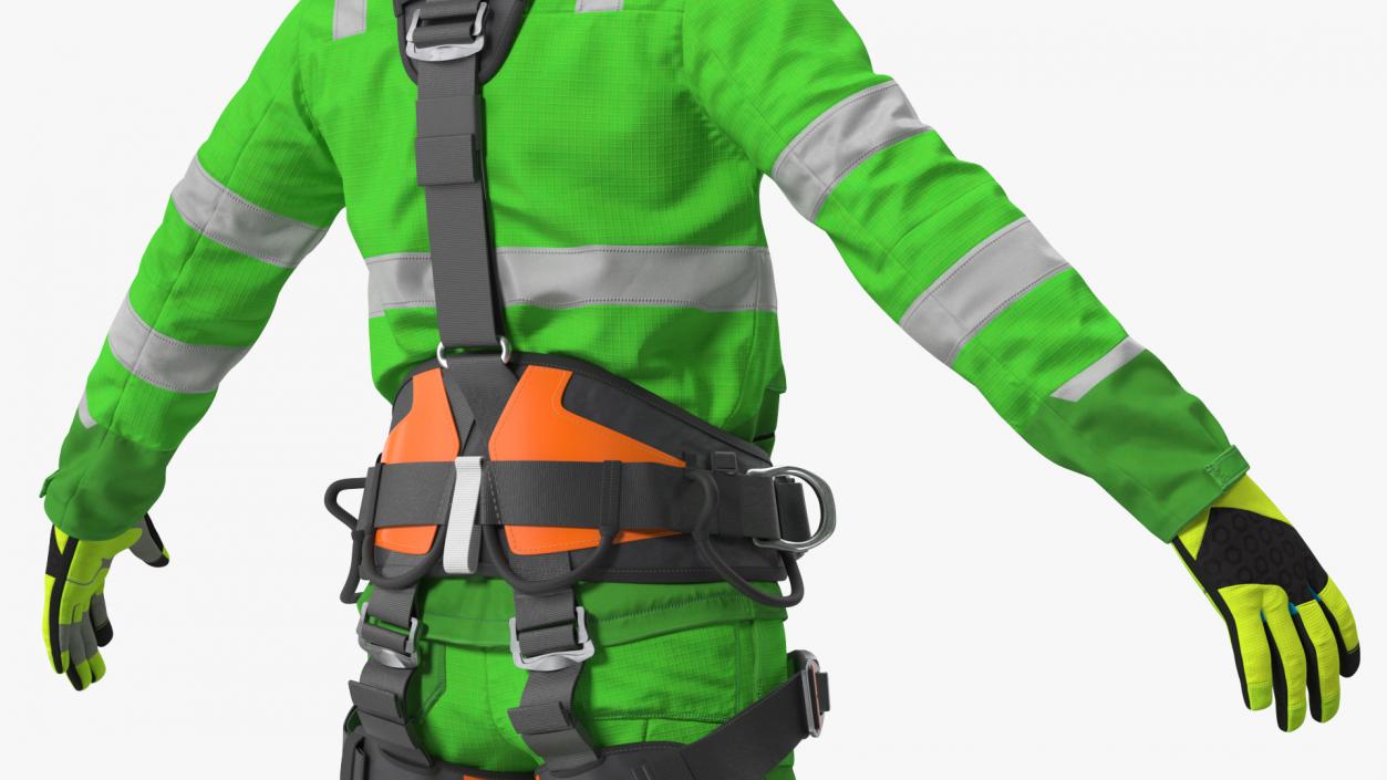 3D High Altitude Alpinist Worker Rigged