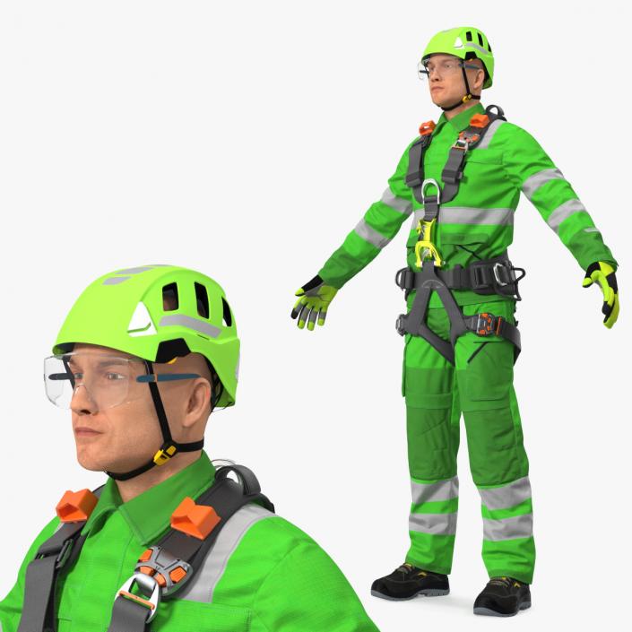 3D High Altitude Alpinist Worker Rigged