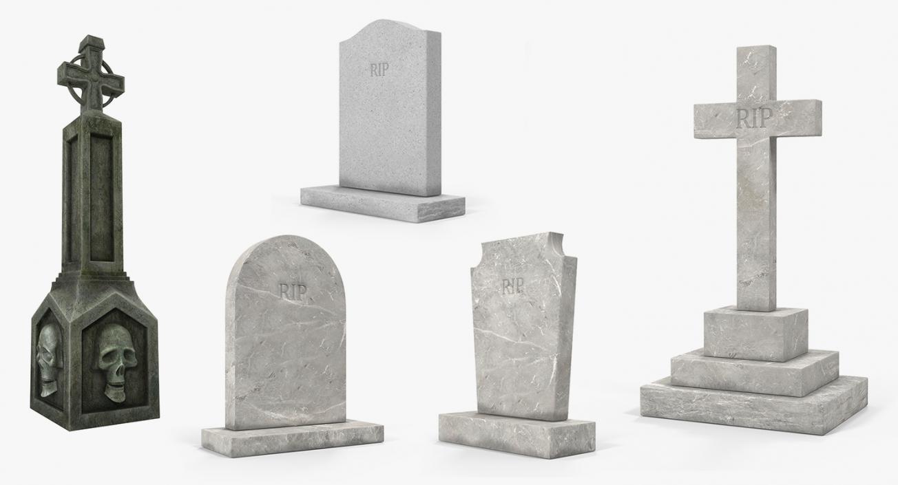 Halloween Gravestones Collection 3D