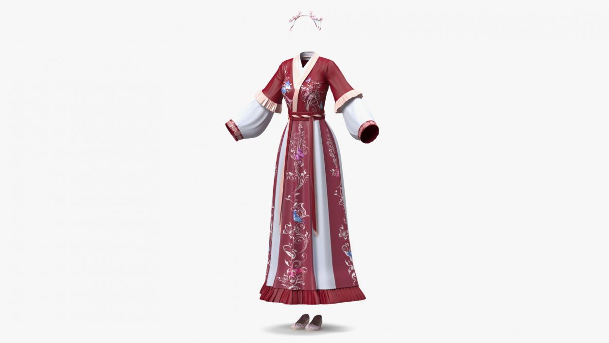 Clothes Set Traditional Chinese Style for Women 3D